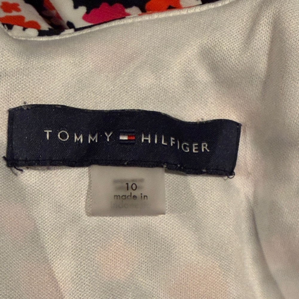 Tommy Hilfiger Black, White & Red Floral Midi Dress - Picture 4 of 5